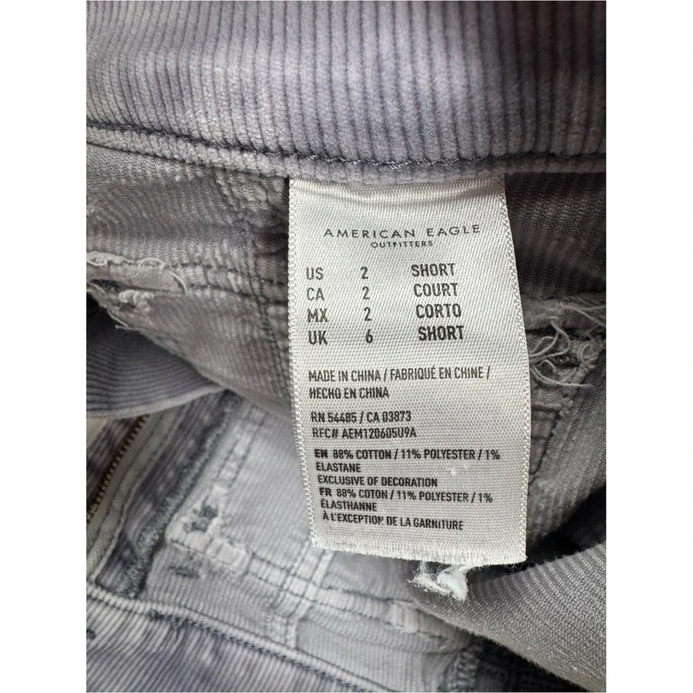 American Eagle Lavender Corduroy High‎ Rise Skinny Jeans 2 Button